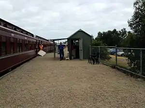 Wooden carriage at Mornington station