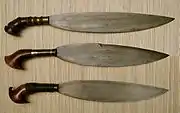 Three examples of 19th-century antique Moro barong