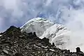 The top of the pass, and a mountain overlooking the pass.