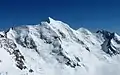 Mt Tasman helicopter view from SE above Grand Plateau, Nov 28 2008