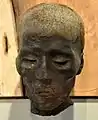 Mummified man's head. Greek-Roman Period, 332 BCE to 395 CE.