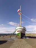 Stern view of Ancud replica.