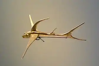 Pendant; 1 CE-900; gold; 3.1 x 9.7 x 8.8 cm; Gold Museum (Bogotá, Colombia)