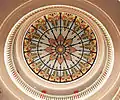 The main stained glass dome inside the Museum of the Macedonia Struggle