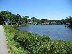 Němčický Pond in the centre of Němčice