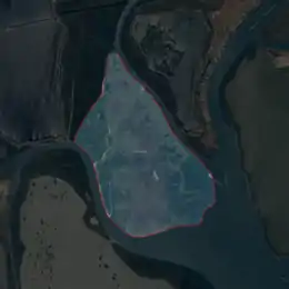 Aerial image of an island.