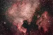 North America nebula NGC 7000 with 4" amateur telescope.