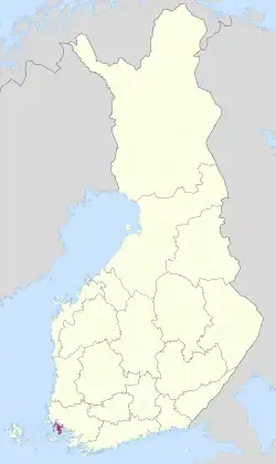 Location of Naantali in Finland