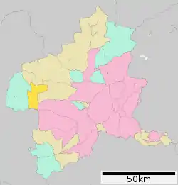 Location of Naganohara in Gunma Prefecture