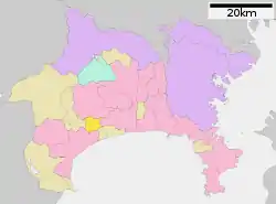 Location of Nakai in Kanagawa Prefecture