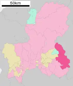 Location of Nakatsugawa in Gifu Prefecture