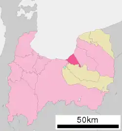 Location of Namerikawa in Toyama Prefecture