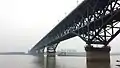 Nanjing Yangtze River Bridge seen from the upstream right bank