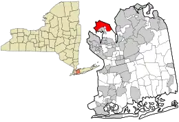 Location in Nassau County and the state of New York