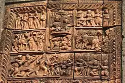 Terracotta panel in Depara Navaratna temple at Joypur