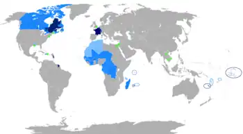 world map of French speaking countries
