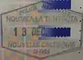 Older style exit stamp at La Tontouta International Airport in New Caledonia