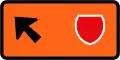(TW-22) Detour - follow state highway shield (veer left)