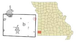 Location of Wentworth, Missouri