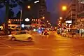 Themistokli Dervi avenue by night in Nicosia