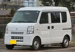 Nissan NV100 Clipper (2013-2015) .mw-parser-output .hatnote{font-style:italic}.mw-parser-output div.hatnote{padding-left:1.6em;margin-bottom:0.5em}.mw-parser-output .hatnote i{font-style:normal}.mw-parser-output .hatnote+link+.hatnote{margin-top:-0.5em}Further information: Suzuki Carry
