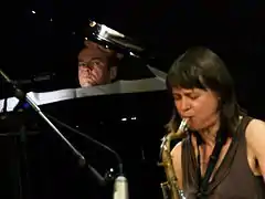 Noble with Ingrid Laubrock at Niederstetten, Germany in 2011