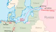Location of Nord Stream 1
