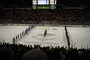 Michigan State and Northern Michigan before the 2015 consolation game