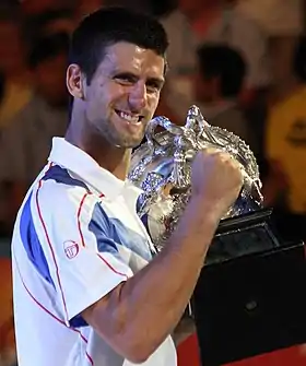 Image 28Novak Djokovic, the all-time record holder in men's singles. (from Australian Open)