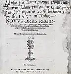 Titel page Novus orbis regionum with handwriting Proenen (CC, Maastricht)