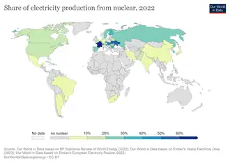 Image 32Share of electricity production from nuclear, 2022 (from Nuclear power)