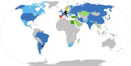 Image 100The status of nuclear power globally (click for legend) (from Nuclear power)
