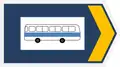 Right arrow - Athens Urban Transoport Servive (OASA) guidance (without route label).