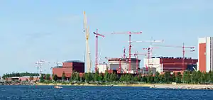 Image 111Olkiluoto 3 under construction in 2009. It was the first EPR, a modernized PWR design, to start construction. (from Nuclear power)