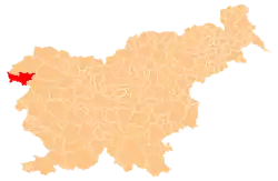The location of the Municipality of Kobarid