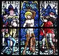 An original Hemmel window integrated into a larger 19th-century Neogothic window, Église Saints-Pierre-et-Paul, Obernai