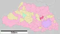 Location of Okegawa in Saitama Prefecture
