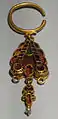 Similar earring to the BM example but with a single sub-pendant (GNM)