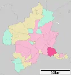 Location of Ōta in Gunma Prefecture