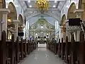 Inside the nave of the church