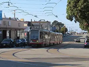 A train at 19th Avenue and Randolph, 2019