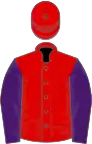 Red, Dark Blue sleeves, red cap