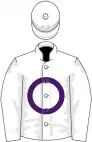 White, purple circle
