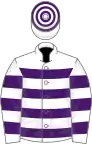 White, purple hoops