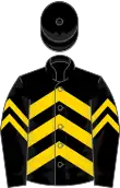 Black with gold chevron
