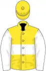 Yellow, white hoop and sleeves