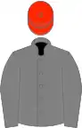Champagne blue, old rose and french grey cross-belts, scarlet cap