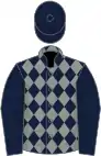Dark blue, grey diamonds on body