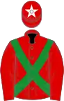 Red, green cross-belts, white star on cap