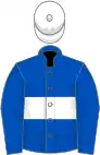 Royal blue, white hoop on body, white cap